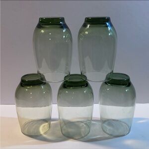 Set of 5 | Vintage Libbey Tempo Green Avocado Drinking Glasses